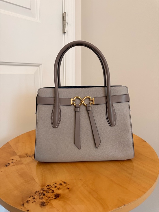kate spade Handbags - kate spade gray taupe satchel with gold hardware